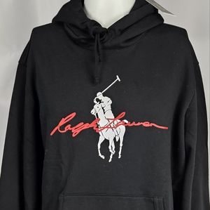 NWT Large Polo Ralph Lauren Spell Out Fleece Hoodie Sweatshirt